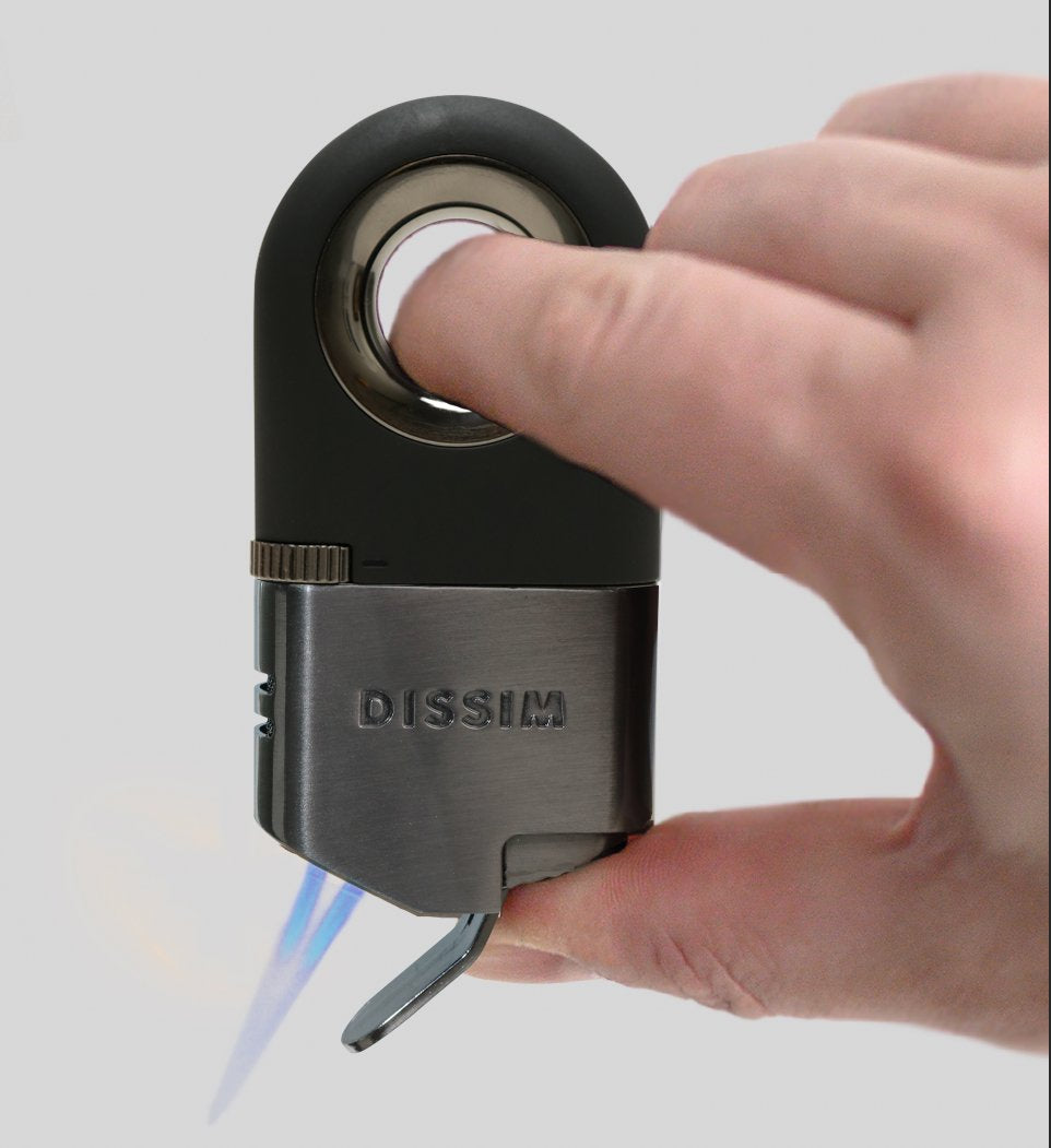 Dissim Dual Torch Dab Lighter with Inversion Technology Lighters Dissim Black  