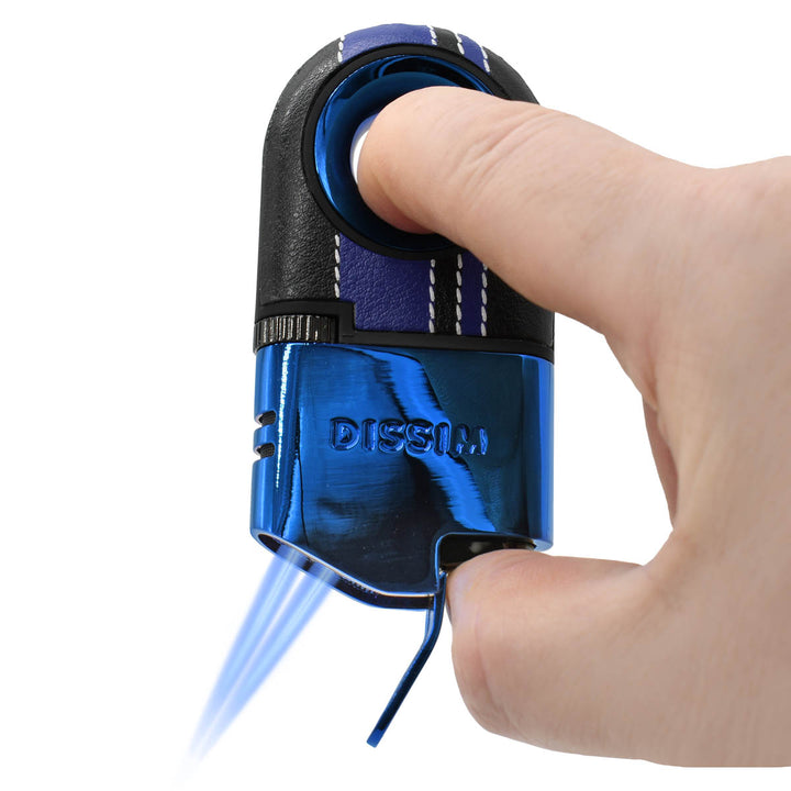 Dissim Turismo-Luxe Limited Edition Racing Series Dual Torch Lighter Lighters Dissim Blue / Blue Race Stripes  