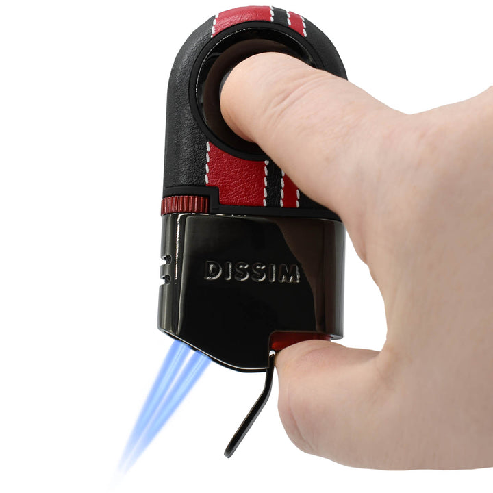 Dissim Turismo-Luxe Limited Edition Racing Series Dual Torch Lighter Lighters Dissim Black / Red Race Stripes  