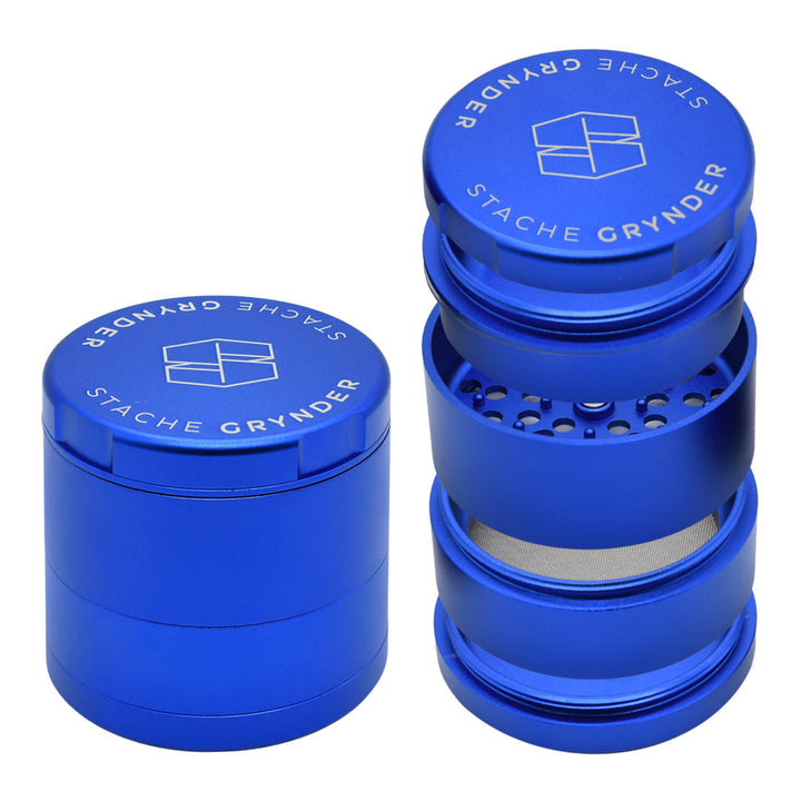 Stache Grynder - 5PC Dry Herb Grinder Herb Grinder Stache Blue  