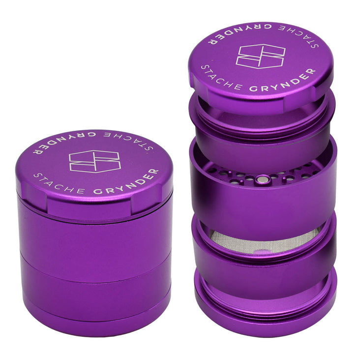 Stache Grynder - 5PC Dry Herb Grinder Herb Grinder Stache Purple  