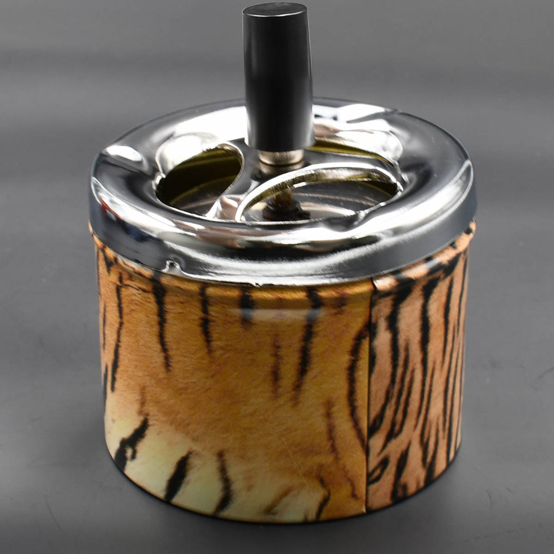 Push-Down Spin-Top Metal Ashtray  Bokai   