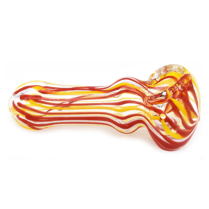 Small Glass Spoon Pipe - Fire Lines Glass Pipes Vapebatt   