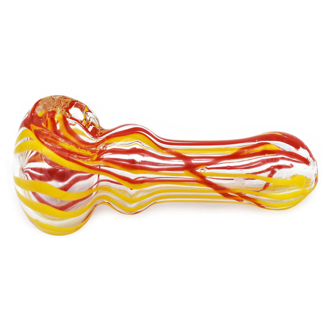 Small Glass Spoon Pipe - Fire Lines Glass Pipes Vapebatt   