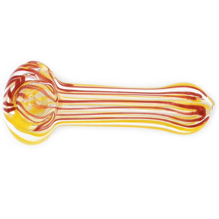 Spoon Glass Pipe w/ Red Stripes Glass Pipes Vapebatt   