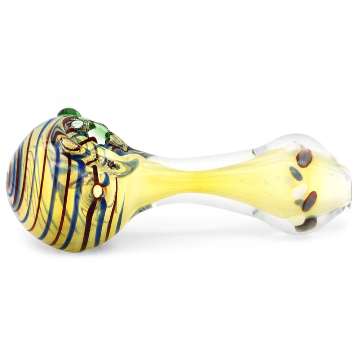 Glass Spoon Pipe - Psychedelic Stripes Glass Pipes Vapebatt   