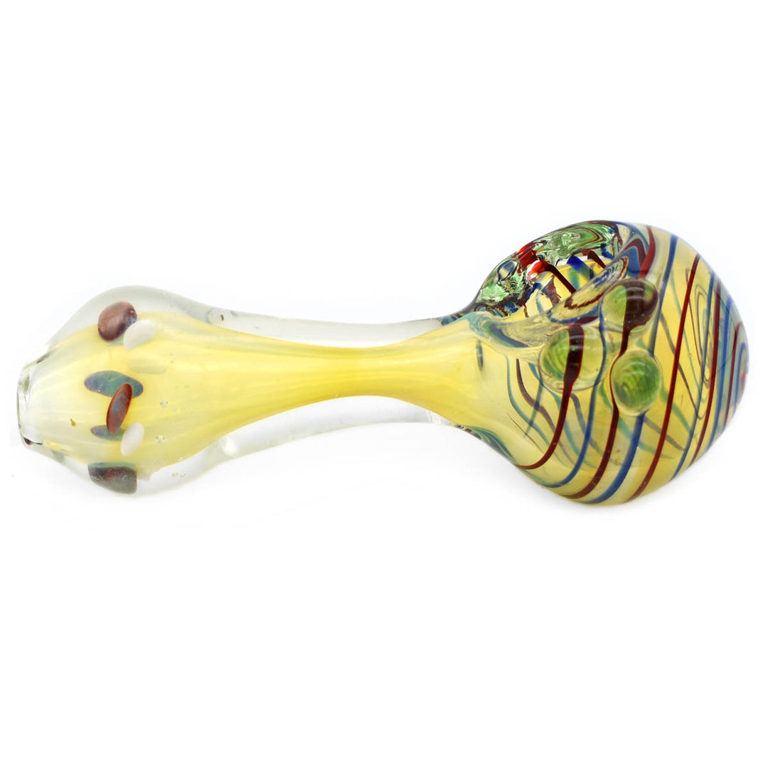 Glass Spoon Pipe - Psychedelic Stripes Glass Pipes Vapebatt   