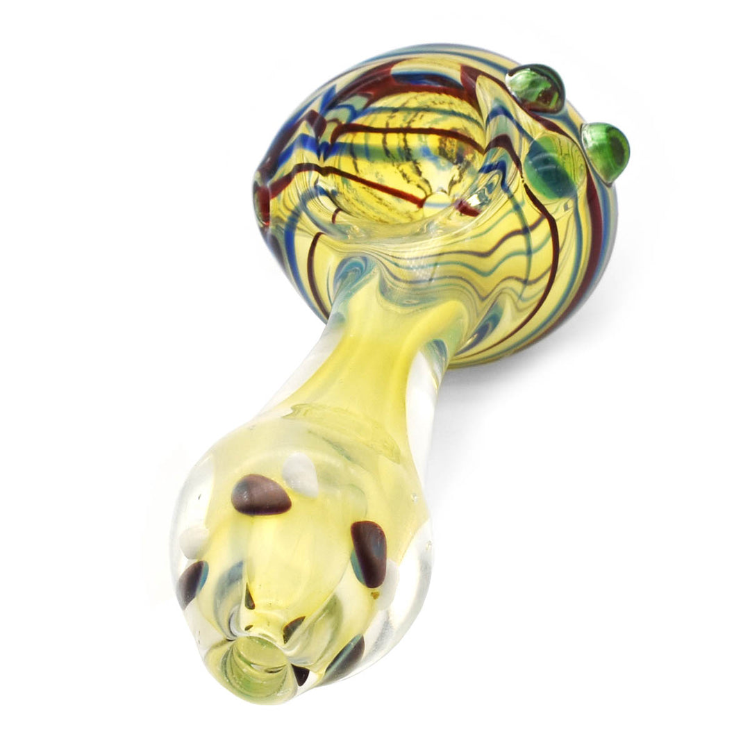Glass Spoon Pipe - Psychedelic Stripes Glass Pipes Vapebatt   