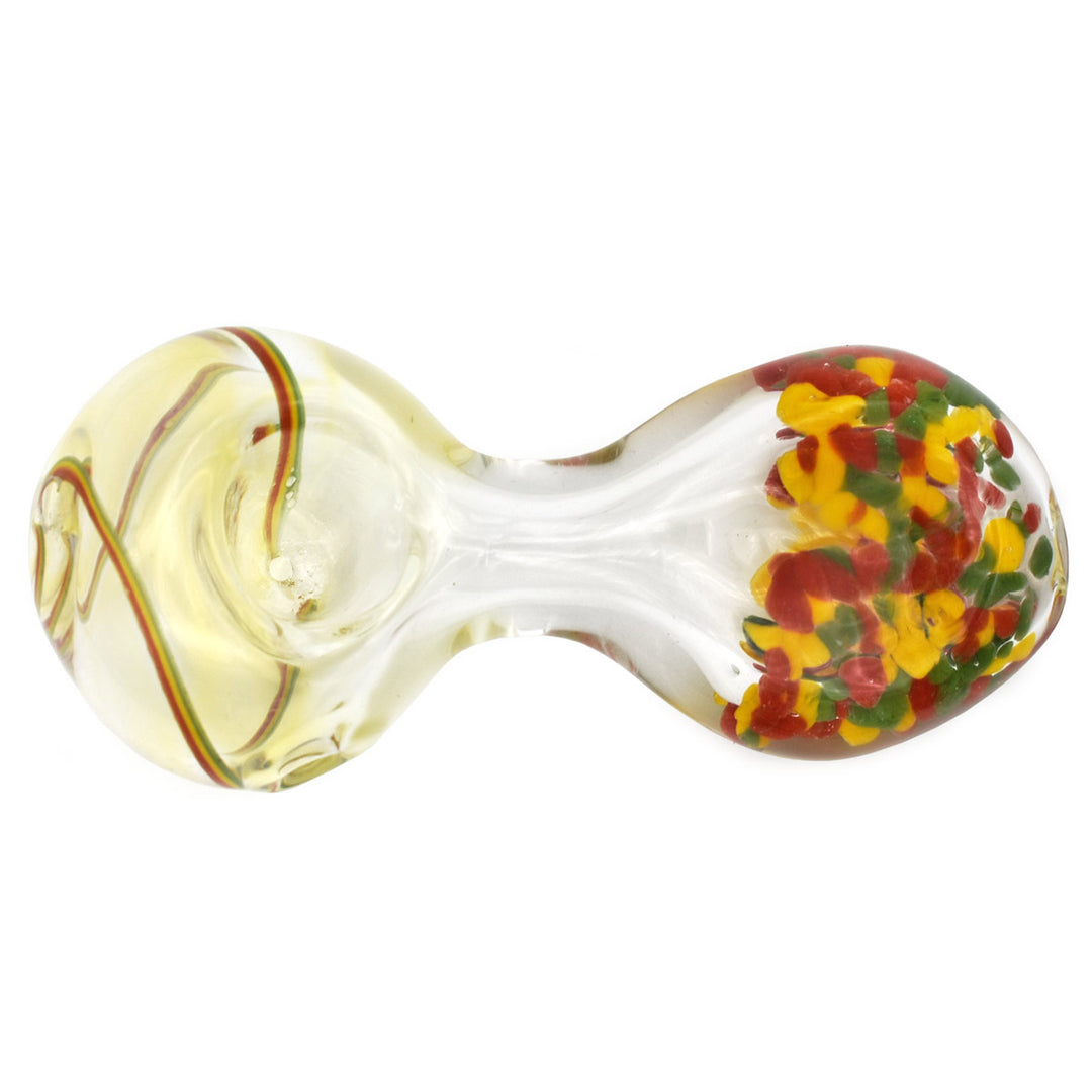 Glass Spoon Pipe - Rasta Rainbow Glass Pipes Vapebatt   