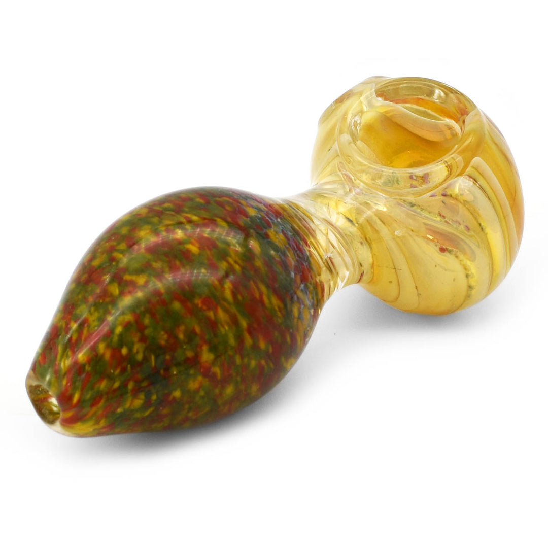 Large Glass Spoon Pipe - Rasta Confetti Glass Pipes Vapebatt   