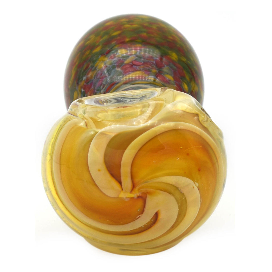 Large Glass Spoon Pipe - Rasta Confetti Glass Pipes Vapebatt   