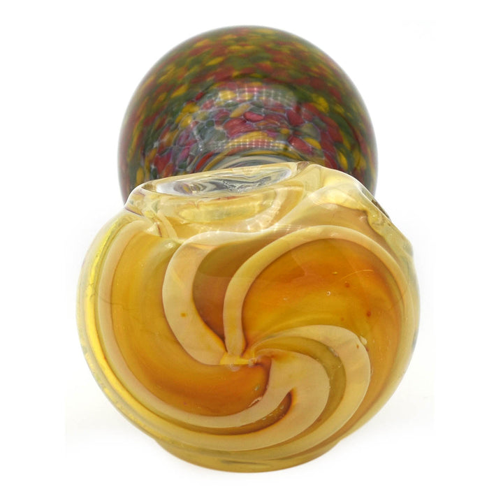 Large Glass Spoon Pipe - Rasta Confetti Glass Pipes Vapebatt   