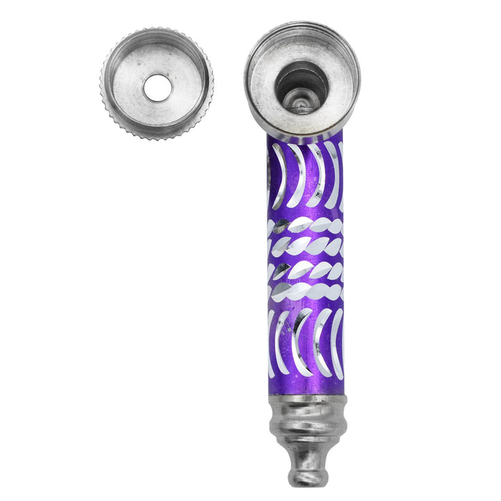 Mini Metal Smoking Pipes Glass Pipes Vapebatt Purple  