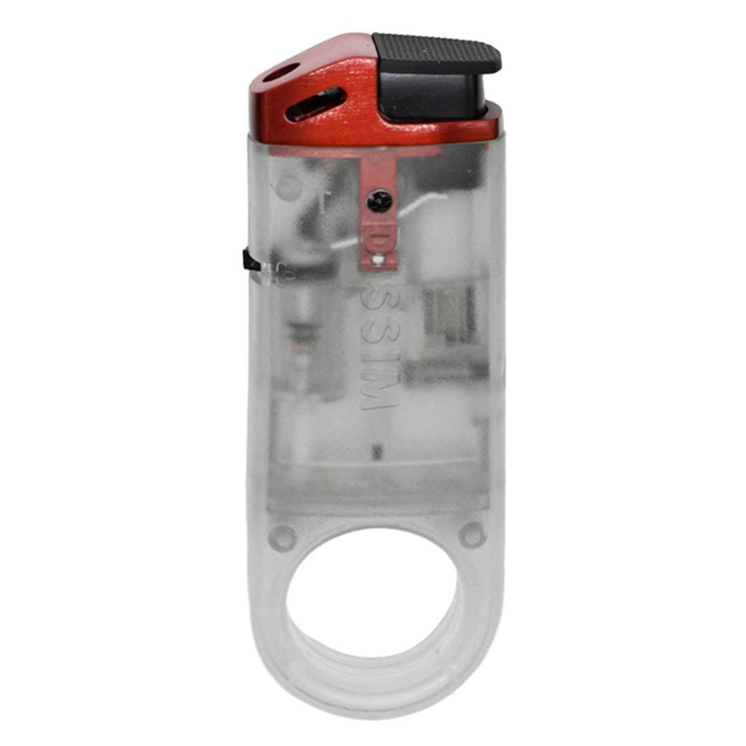 Dissim Slim See-Through Butane Pipe Lighter Lighter Dissim Red  